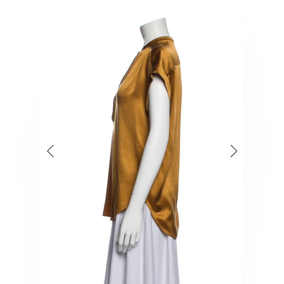 Vince Satin Mustard Blouse - Picture 2 of 3
